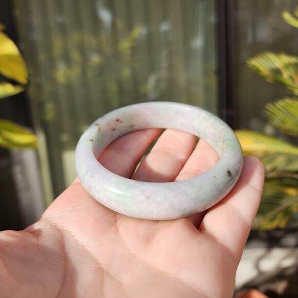 Jadeite Jade Bangle Green Natural Semi Translucent 360ct Myanmar Burma Bracelet - Picture 4 of 17